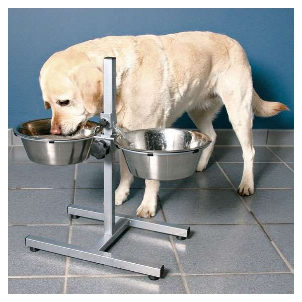 Trixie Hundebar mit Edelstahlnäpfen – 2 x 4,5 l