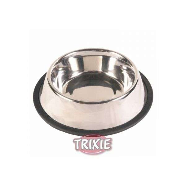 Trixie Edelstahlnapf mit Gummiring – 2,7 l